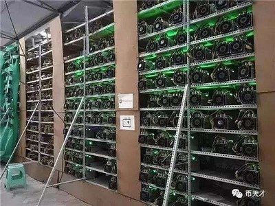 Modern mining farm hosting racks with efficient cooling systems