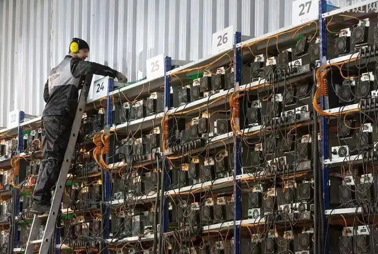 Next-generation Bitcoin mining rig in operation